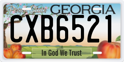 GA license plate CXB6521