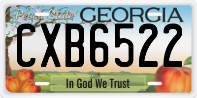 GA license plate CXB6522