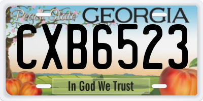 GA license plate CXB6523