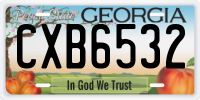 GA license plate CXB6532