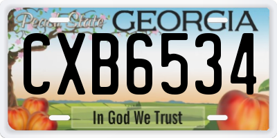GA license plate CXB6534