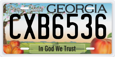 GA license plate CXB6536