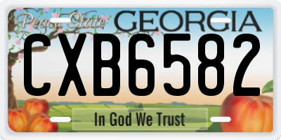 GA license plate CXB6582