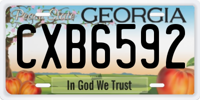 GA license plate CXB6592