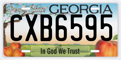 GA license plate CXB6595