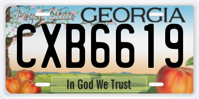 GA license plate CXB6619