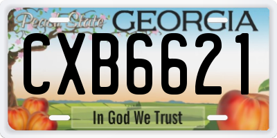 GA license plate CXB6621