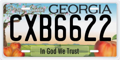 GA license plate CXB6622