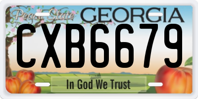 GA license plate CXB6679