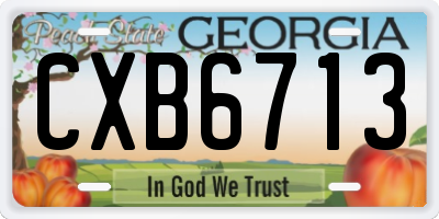 GA license plate CXB6713