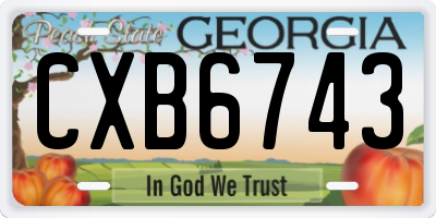 GA license plate CXB6743