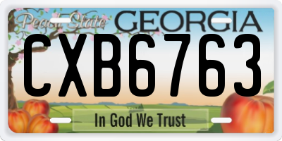 GA license plate CXB6763