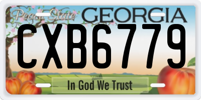 GA license plate CXB6779