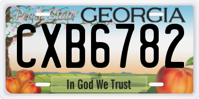 GA license plate CXB6782