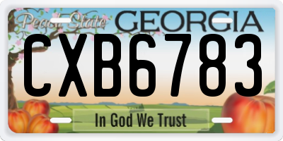 GA license plate CXB6783