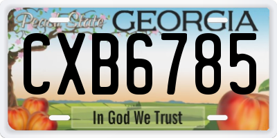 GA license plate CXB6785