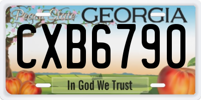 GA license plate CXB6790