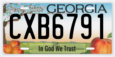 GA license plate CXB6791