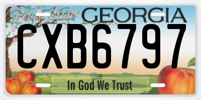 GA license plate CXB6797