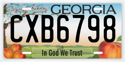 GA license plate CXB6798