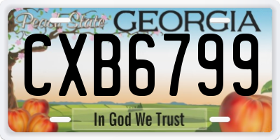 GA license plate CXB6799