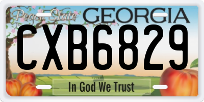 GA license plate CXB6829