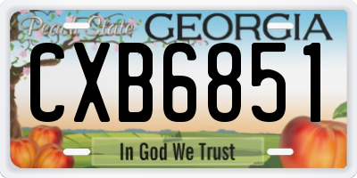 GA license plate CXB6851