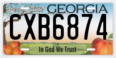 GA license plate CXB6874