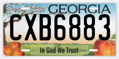 GA license plate CXB6883