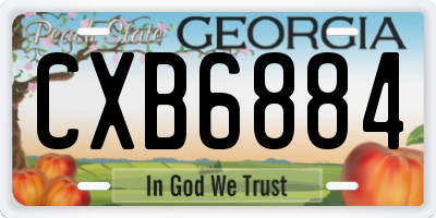 GA license plate CXB6884
