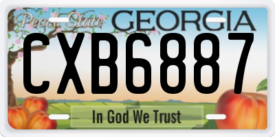 GA license plate CXB6887