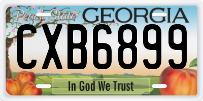 GA license plate CXB6899