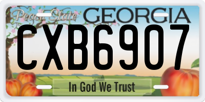 GA license plate CXB6907
