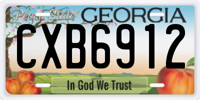 GA license plate CXB6912