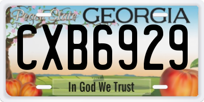 GA license plate CXB6929