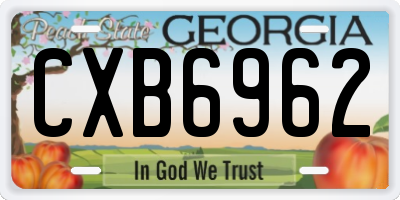 GA license plate CXB6962