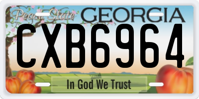 GA license plate CXB6964