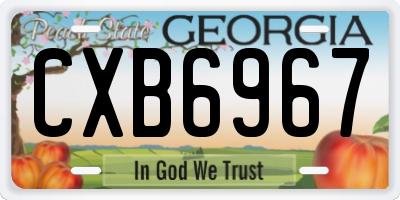 GA license plate CXB6967