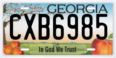 GA license plate CXB6985