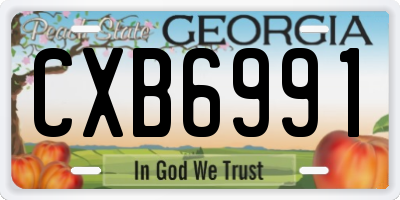 GA license plate CXB6991