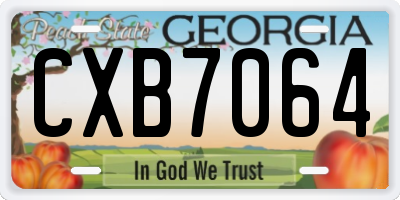 GA license plate CXB7064