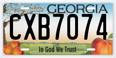 GA license plate CXB7074