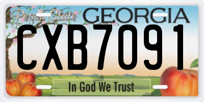 GA license plate CXB7091