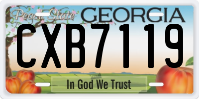 GA license plate CXB7119