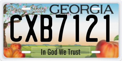 GA license plate CXB7121