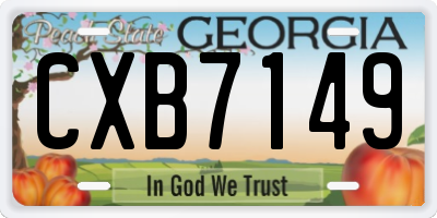 GA license plate CXB7149