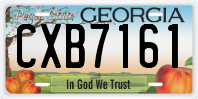 GA license plate CXB7161