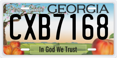 GA license plate CXB7168