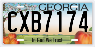 GA license plate CXB7174