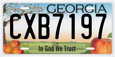 GA license plate CXB7197